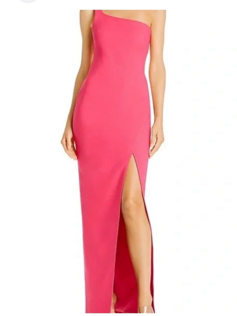 Likely One Shoulder Pink Midi Dress Size 8 Wedding Guest Cocktail